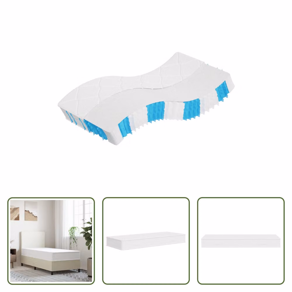 The Living Store Materasso a molle insacchettate di media consistenza 70x200 cm