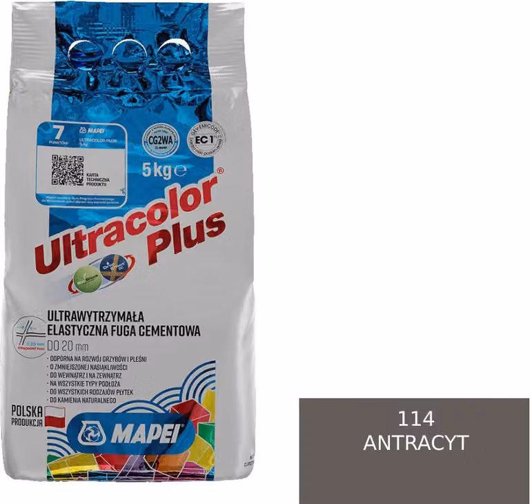 Stucco per fughe Flexfuge MAPEI Ultracolor Plus 5 kg universale, 114 antracite