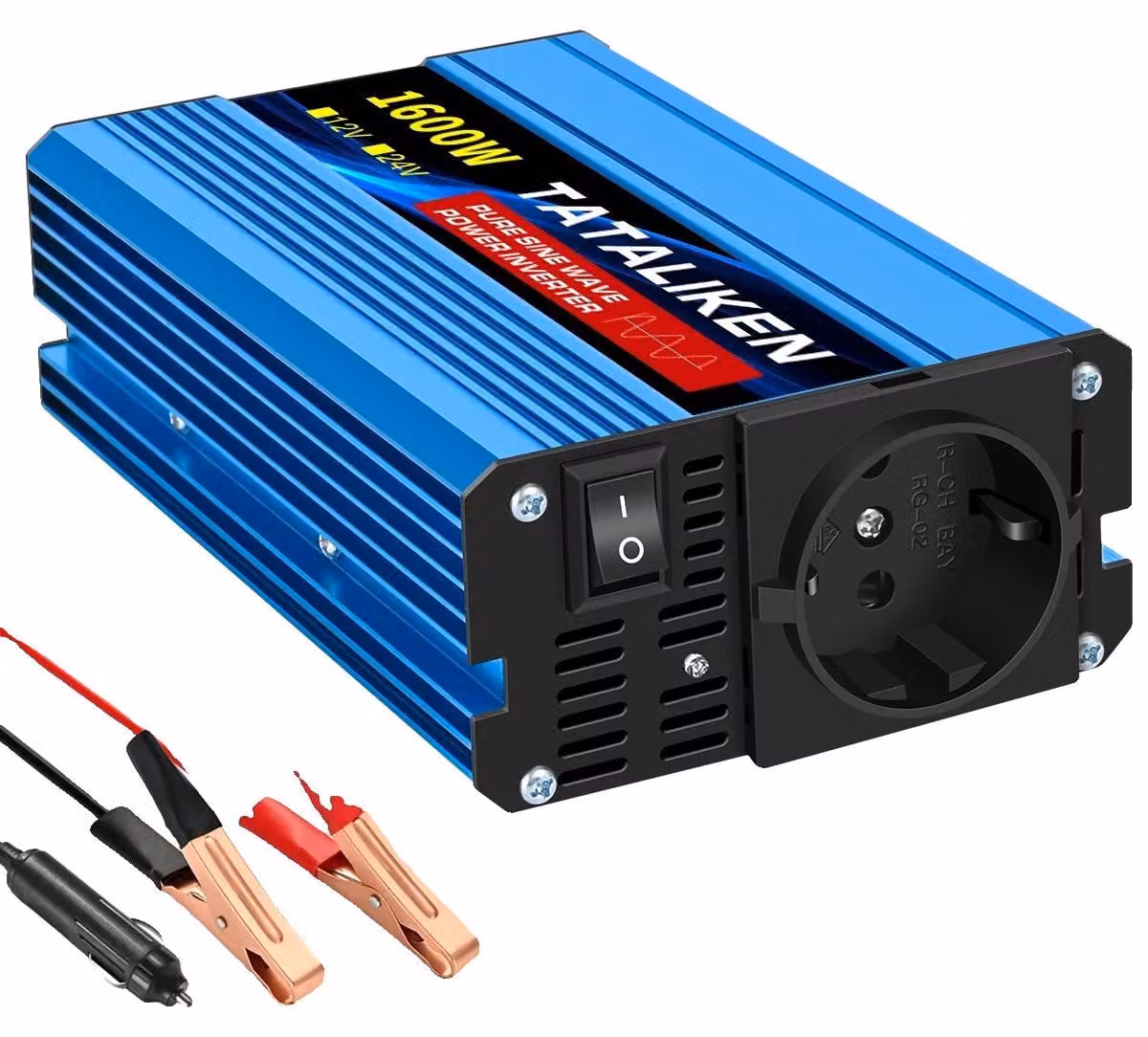 Inverter, uscita CA 220 V, compatibile con prese UE, 24 V 1600 W 220 V 50 Hz UE