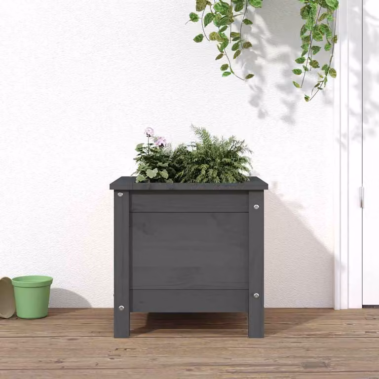 Fioriera da giardino vidaXL in legno di pino grigio L/P/H: 40 x 40 x 39 cm