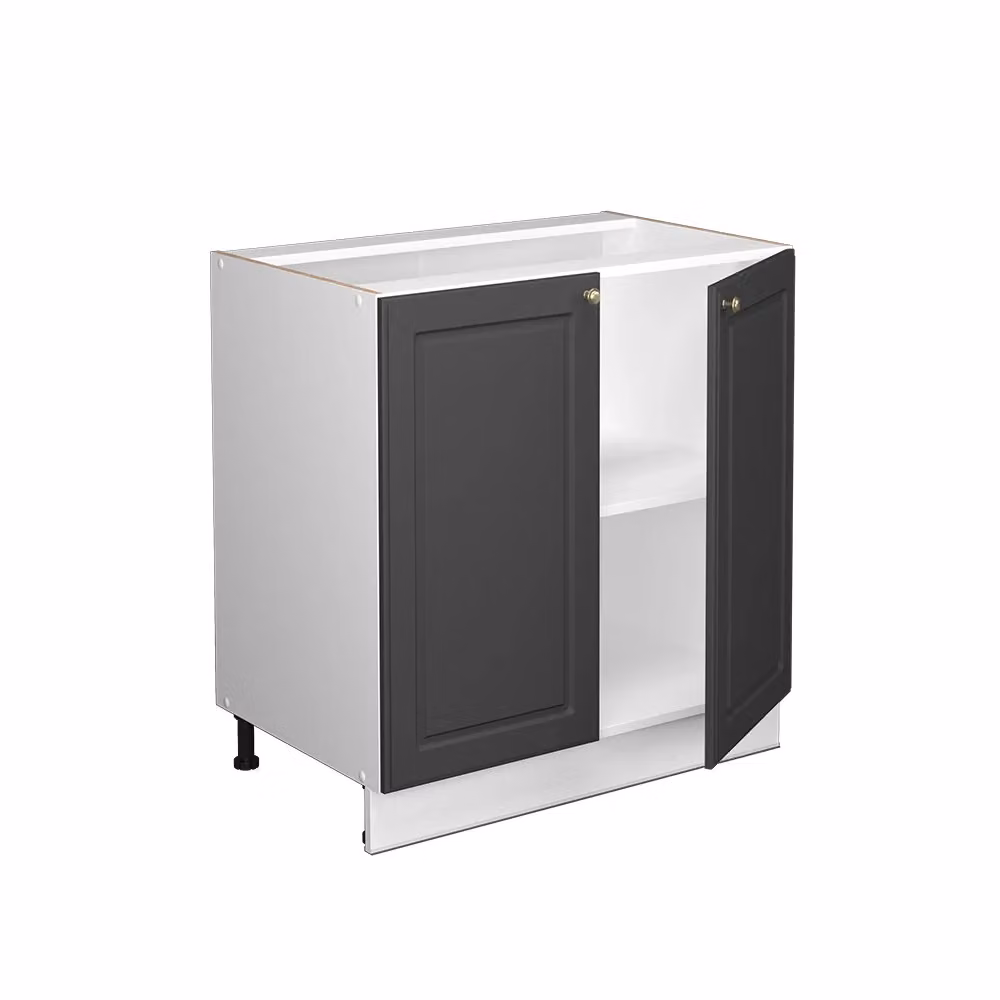 Mobiletto bagno Vicco Fame-Line Antracite e Oro con ripiani interni e ante soft-close L: 80 cm, H: 82 cm, P: 51,6 cm – 2