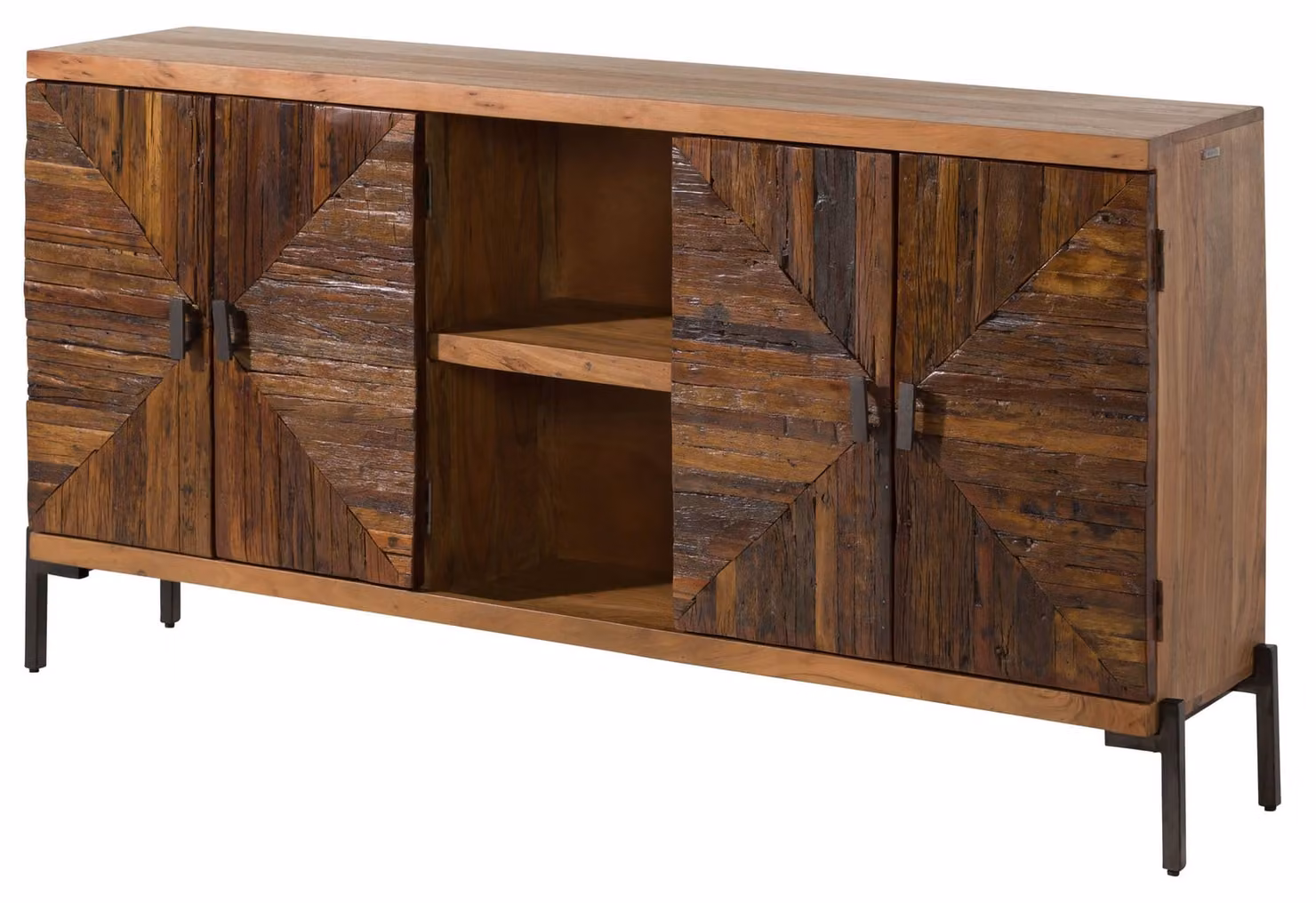 MASSIVMOEBEL24 | Credenza in legno riciclato 174x93x40 laccato naturale LYON #110
