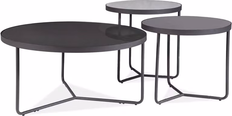 Set di tavolini da soggiorno MIKKO - grigio / nero