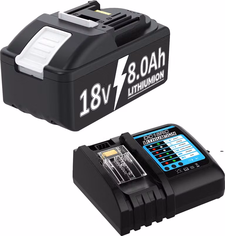 batteria 18V, capacità 7,0Ah, 8,0Ah, caricatore 8,0 Ah, 18V