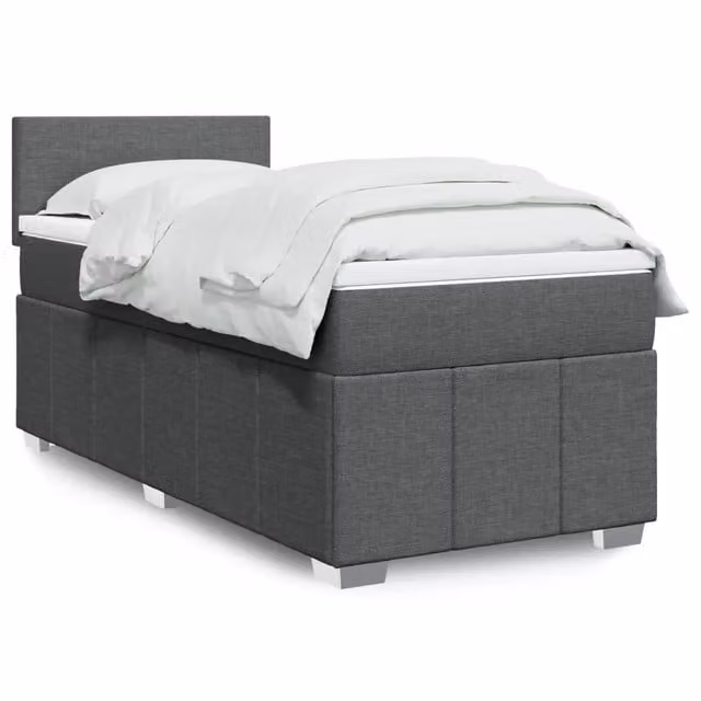 Letto Ibrido con Giroletto a Molle e Materasso vidaXL, Grigio e Bianco, L/P/H: 90 x 190 x 40 cm