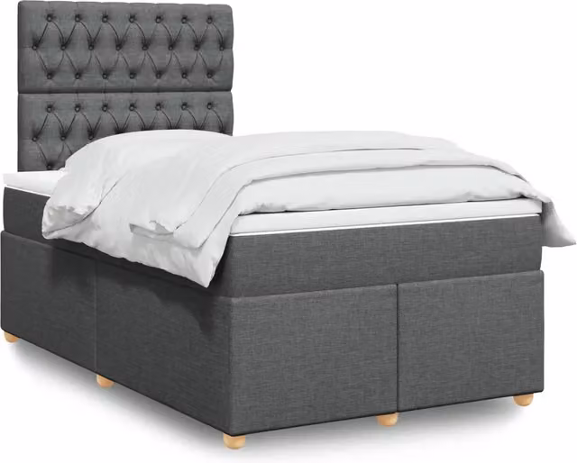 Giroletto a Molle con Materasso Grigio Scuro 120x200 cm Tessuto 3291255