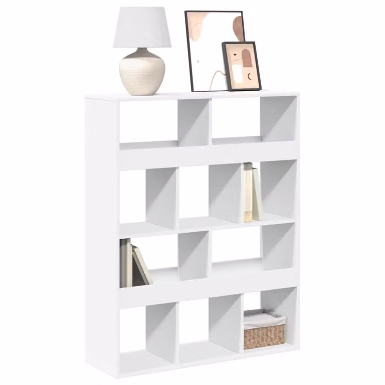 Libreria bianca vidaXL in MDF con pannello posteriore per soggiorno L 100 cm, P 33 cm, H 125,5 cm