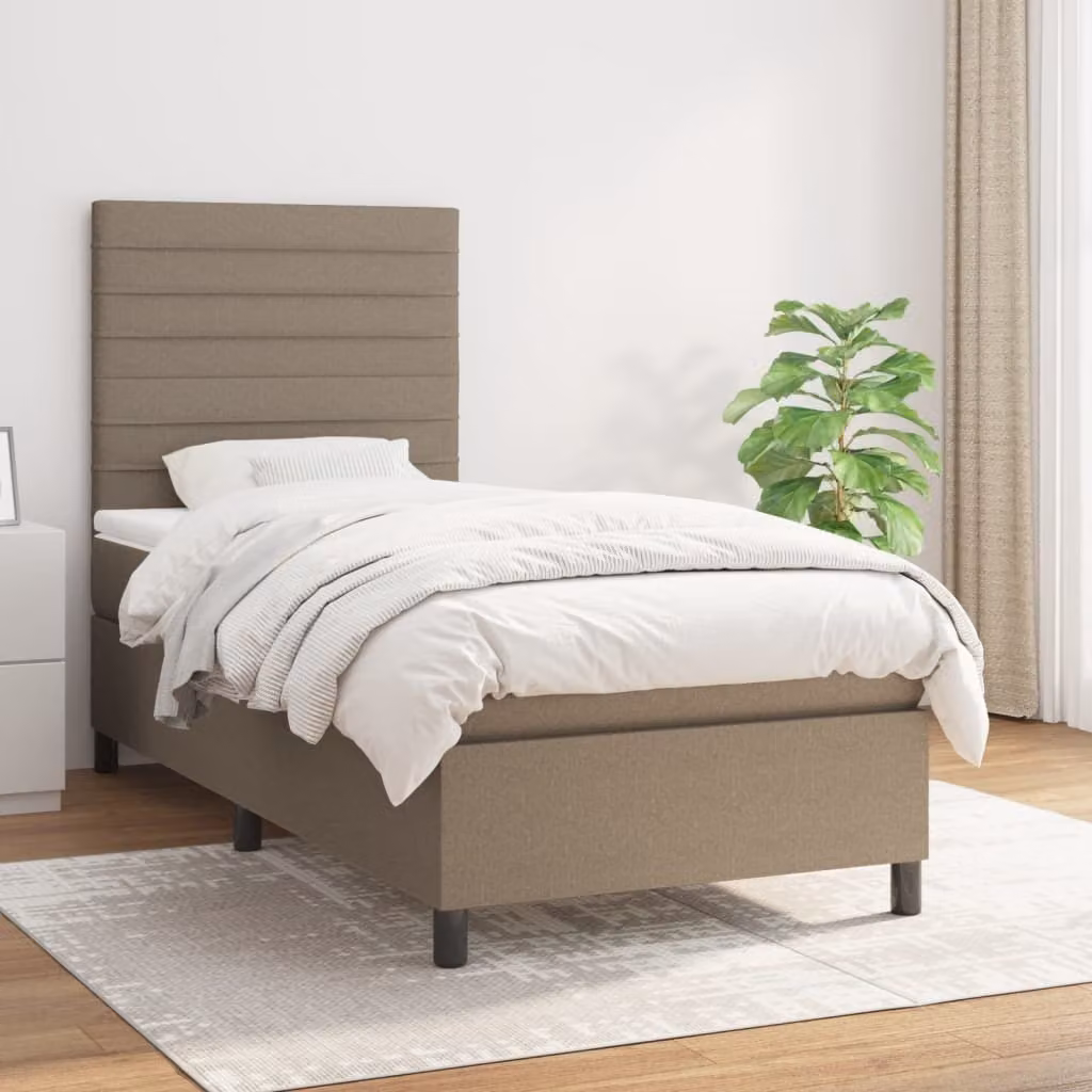 Maison Exclusive - Giroletto a Molle con Materasso Tortora 100x200 cm in Tessuto