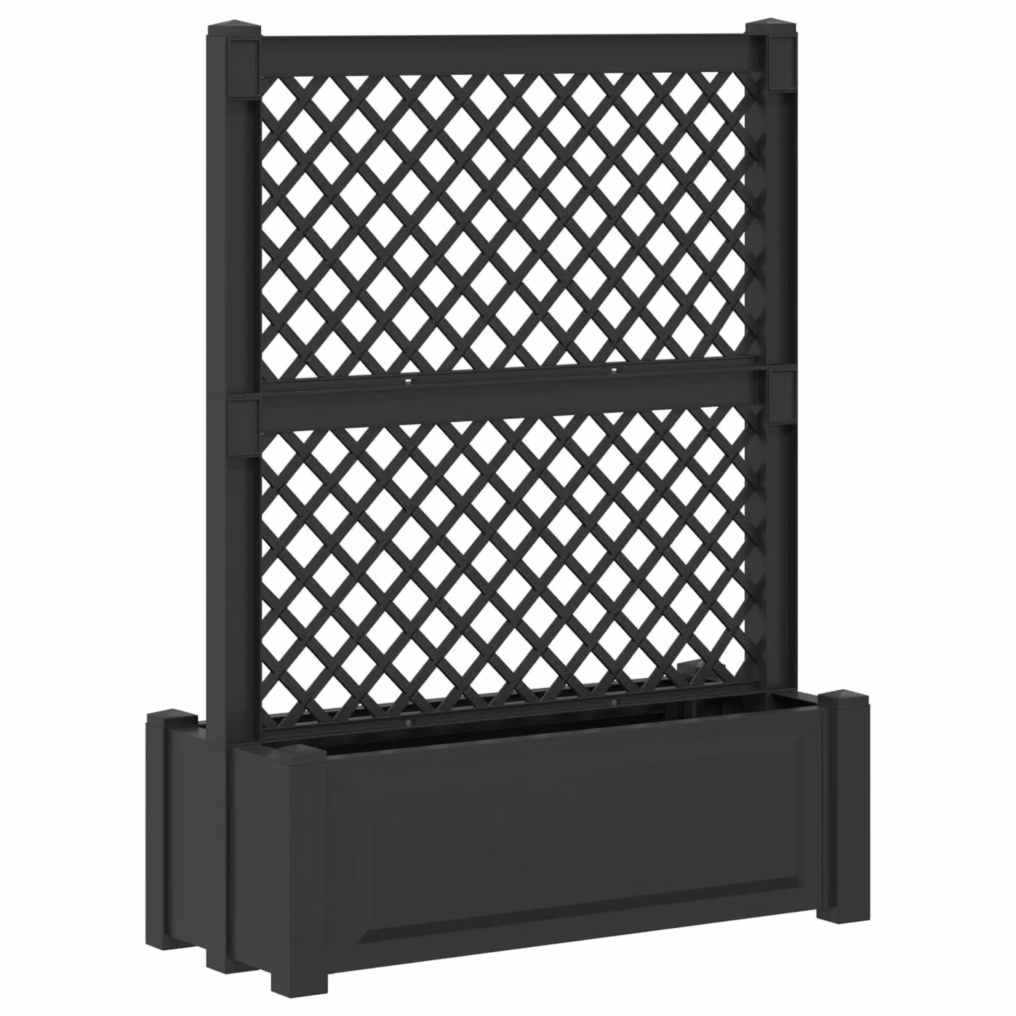 Grande vaso con trellis vidaXL colore Antracite L: 99,5 cm, P: 43 cm, H: 133,5 cm
