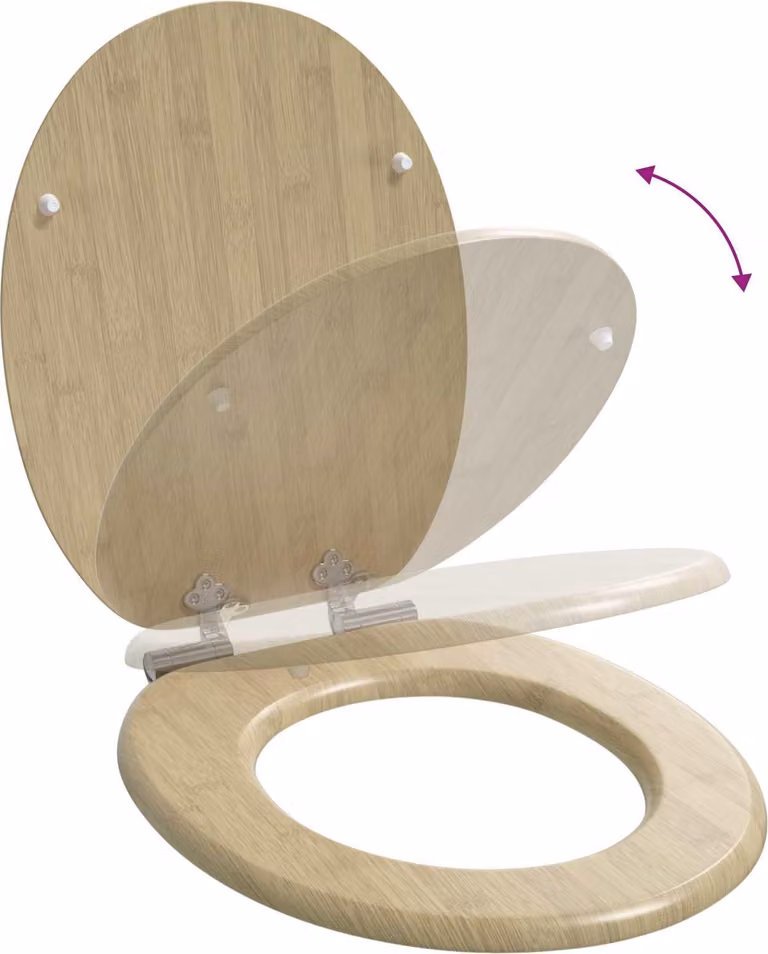 Sedile per toilette con chiusura morbida Colore bamboo chiaro