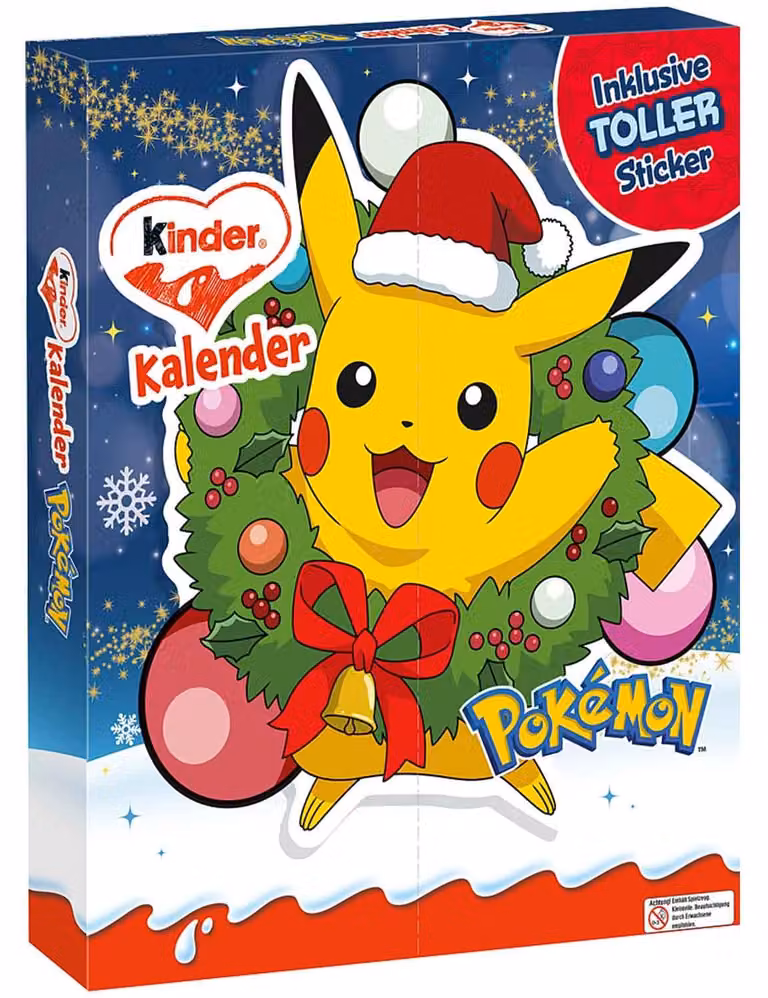 Calendario dell'Avvento Pokémon Pikachu, linea Kinder