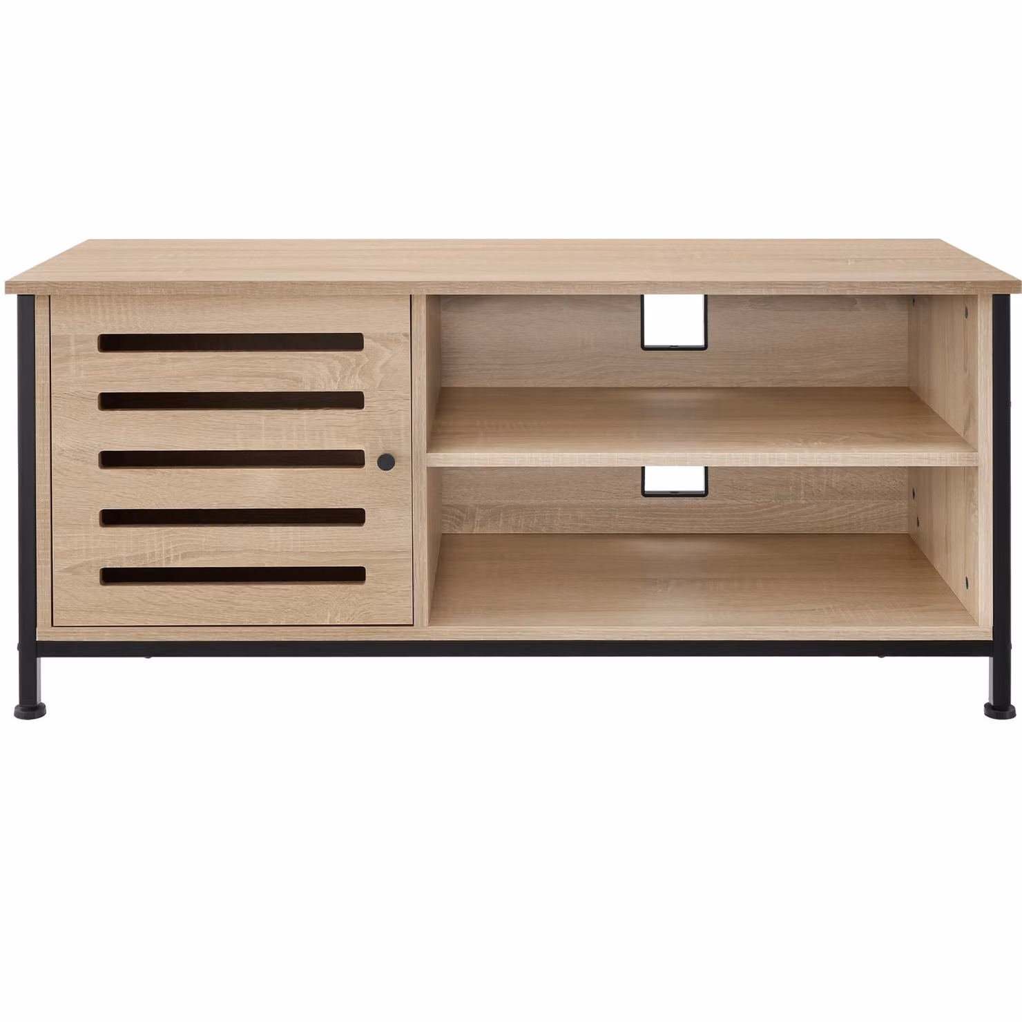 Mobile basso da TV Tectake Galway in stile industriale, colore marrone e beige, L: 110 cm, P: 41,5 cm, H: 50,5 cm – 2