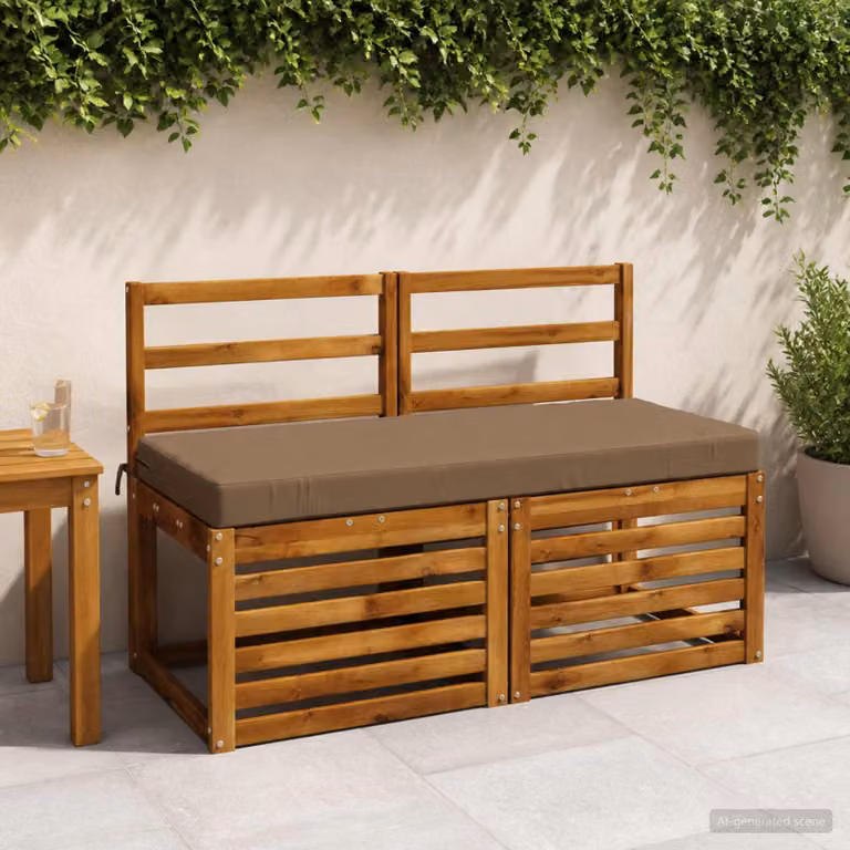 Cuscino per panchina vidaXL SOEST in poliestere con rivestimento rimovibile e resistente ai raggi UV, colore tortora
