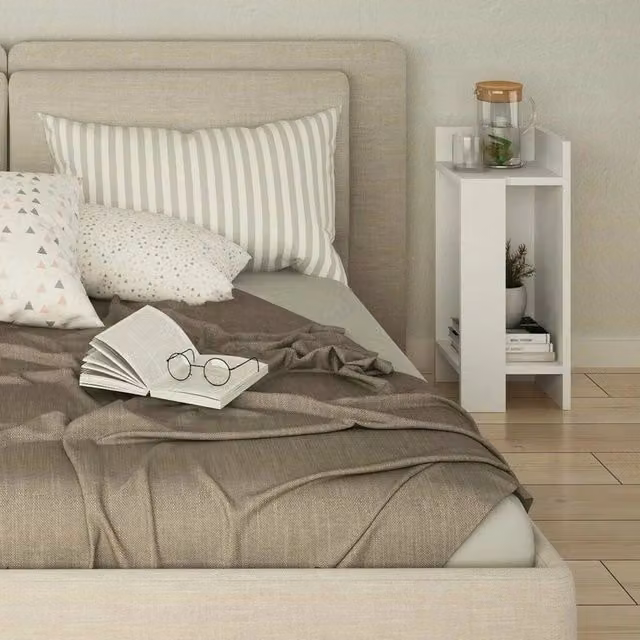 Comodino Lepre DMORA Bianco Moderno L: 25 cm, P: 27 cm, H: 60 cm