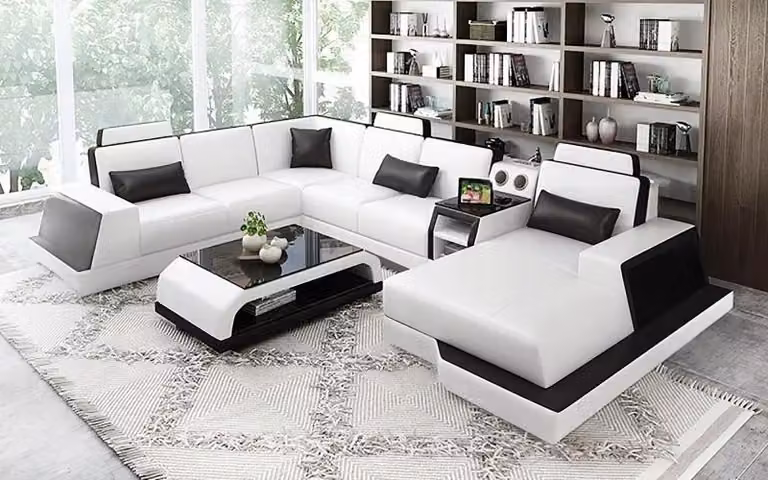 Wohnlandschaft Ecksofa Sofa Design Couch Sofas Eckgarnitur Couchen Tisch 2tlg.