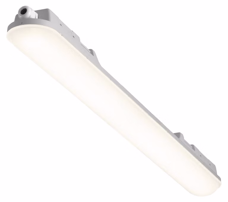 LEDS C4, plafoniera a LED, 34,8 W, luce bianca neutra, 4624 lumen, grado di protezione IP65, colore grigio