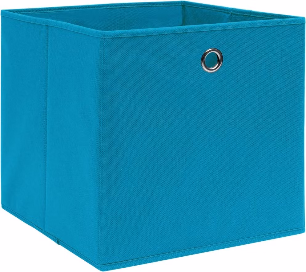 vidaXL Scatole portaoggetti 10 pz. Tessuto blu baby 32x32x32 cm