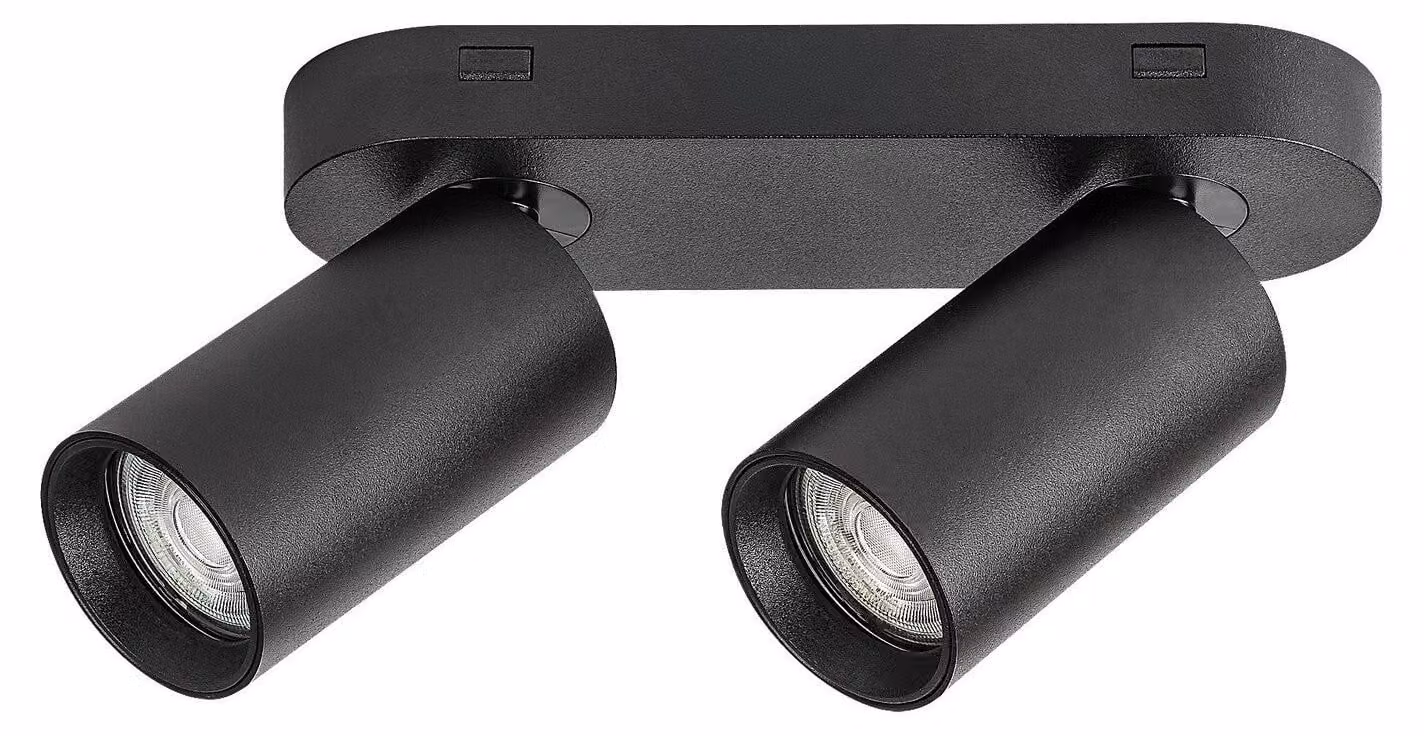 Rabalux Lampada da soffitto nera Yorli per lampadina 2x GU10 73082
