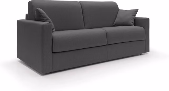 Divano letto matrimoniale Chris Divani.Store in tessuto impermeabile antracite con funzione letto e coperture rimovibili