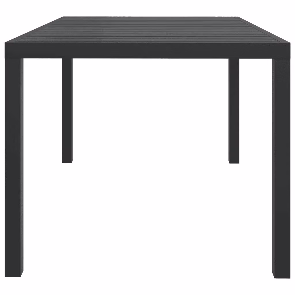 Tavolo da giardino rettangolare vidaXL in alluminio e materiale composito nero L: 150 cm, P: 90 cm, H: 74 cm – 2