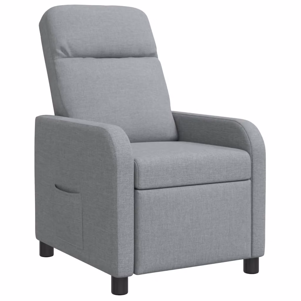 Poltrona reclinabile relax moderna in tessuto grigio con braccioli – 2