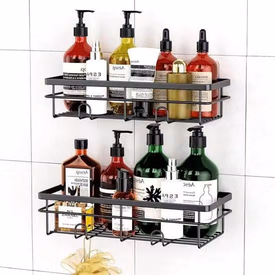 Piatto doccia nero senza foratura (set di 2 pezzi)