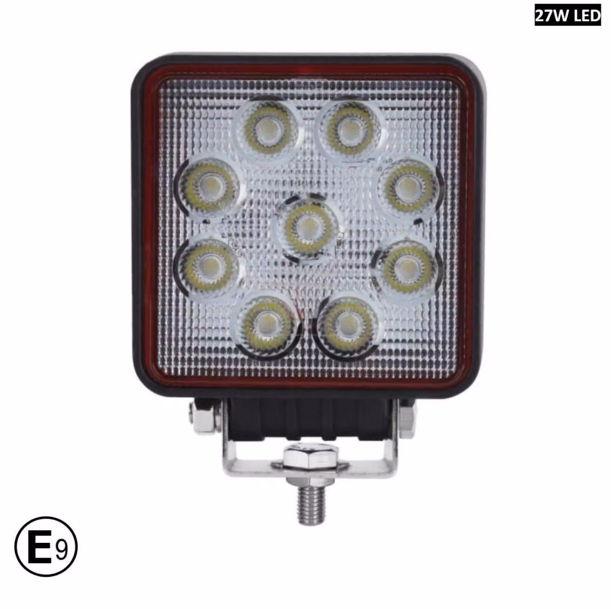 Faretto LED PRO quadrato super potente da 10 cm e 27 W / lampada alogena 12–24 V