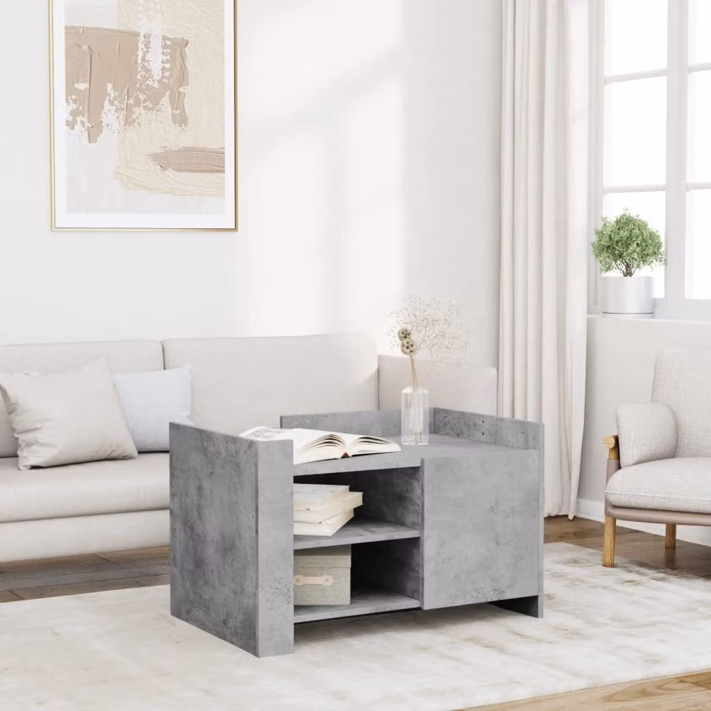 Maison Exclusive - Tavolino grigio cemento 80x50x50 cm Materiale ligneo