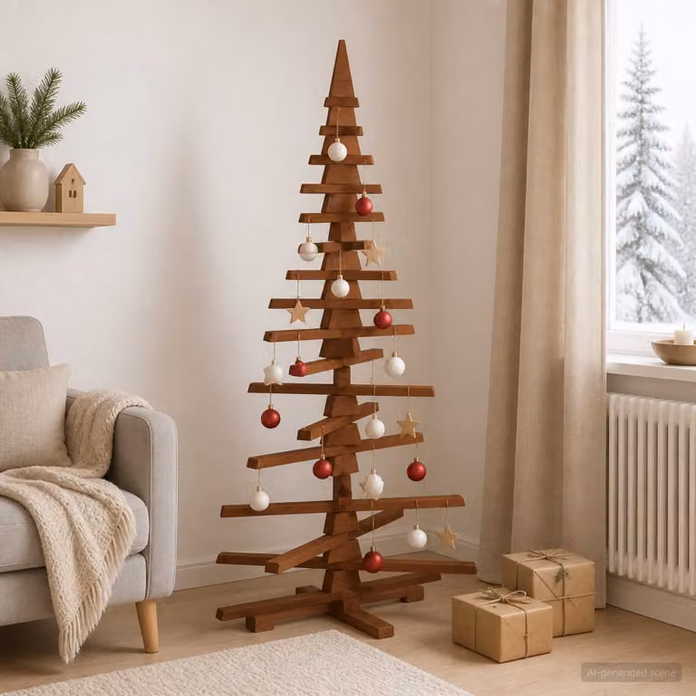 vidaXL Albero di Natale in legno KOTKA 150 cm Legno Massello di Pino