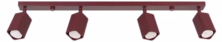 Plafoniera RAYO 4L bordeaux 4xGU10 10W alluminio 16,5x6x81cm Sollux Lighting