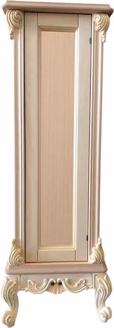 Porta vasi credenzina classico barocco in legno grezzo beige Mobili 2G L/P/H: 41 x 41 x 110 cm