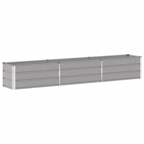 Helloshop26 Fioriera Design Moderno 480 x 50 x 45 cm Uso esterno Robusto Ambiente industriale in acciaio zincato Grigio chiaro 02_0059200