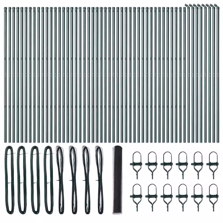 Palo per recinzione tonda VIDAXL in acciaio e PVC, Grigio, H: 100 cm