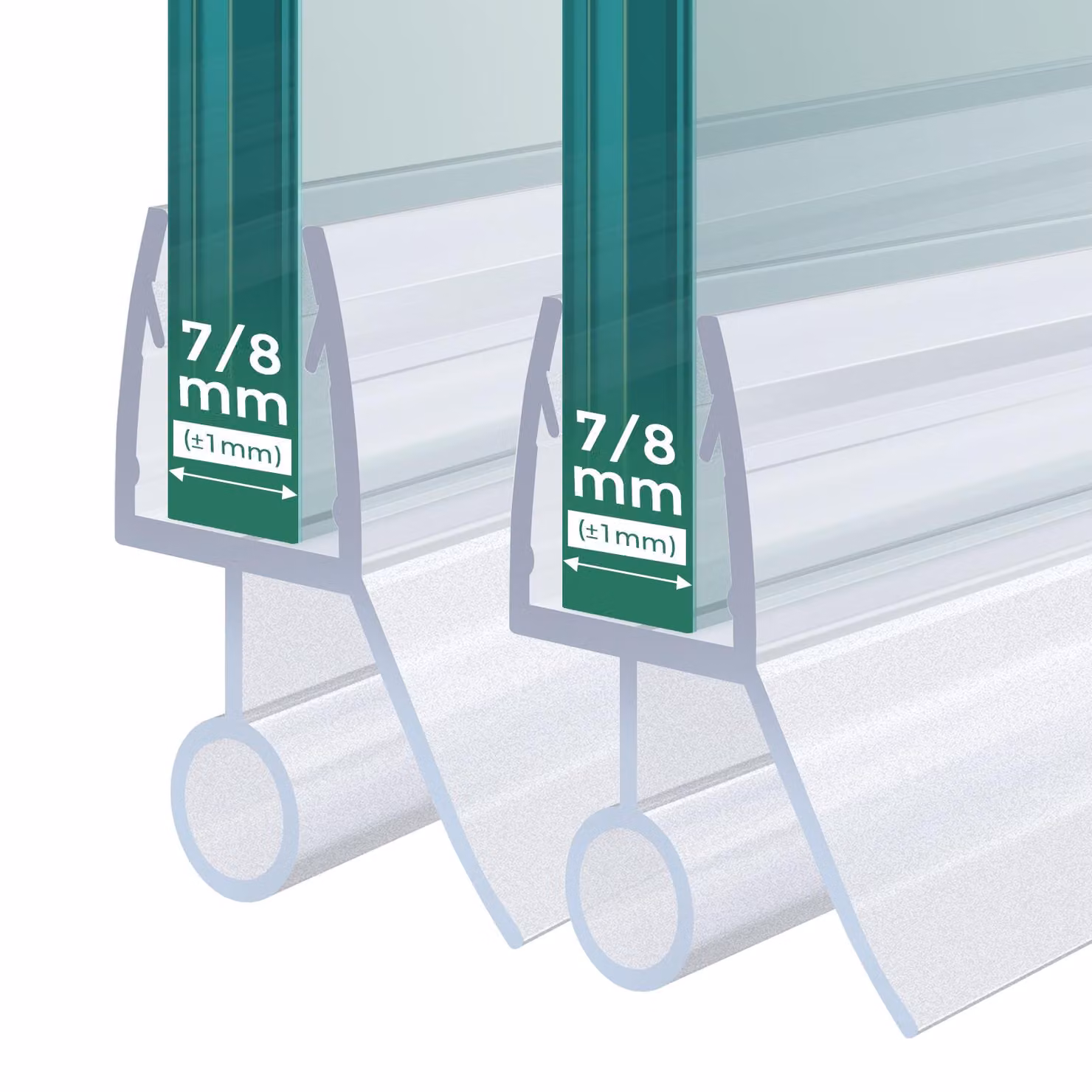 S'AFIELINA Guarnizione doccia 2 pezzi 60cm per vetro 7-8mm - Guarnizione di ricambio deflettore acqua per box doccia bagno