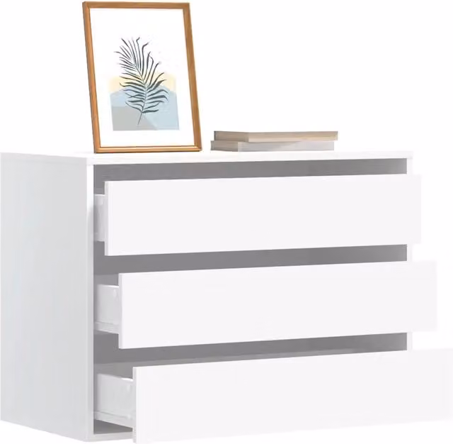 Cassettiera bianca vidaXL a parete in legno con finitura opaca L: 80 cm, P: 41 cm, H: 58 cm