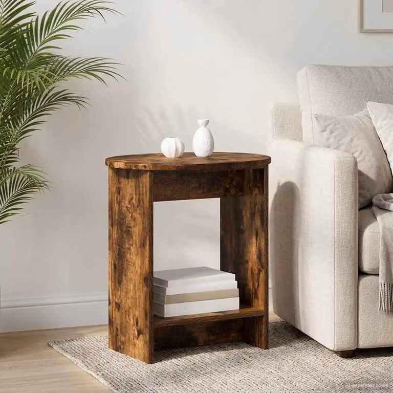 vidaXL Tavolo laterale in rovere color marrone, L 50 cm x P 39,5 cm x H 55 cm