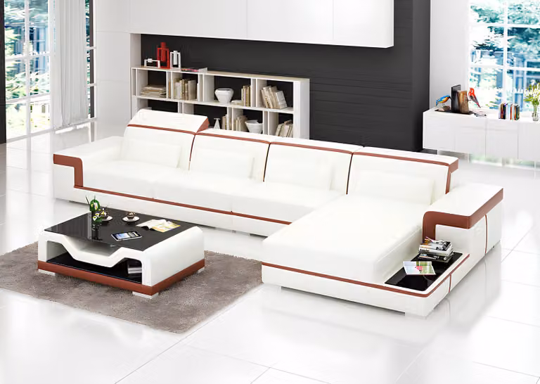Ecke Ecksofa L-Form Wohnlandschaft Sofa Couch Polster Garnitur Sofas Leder