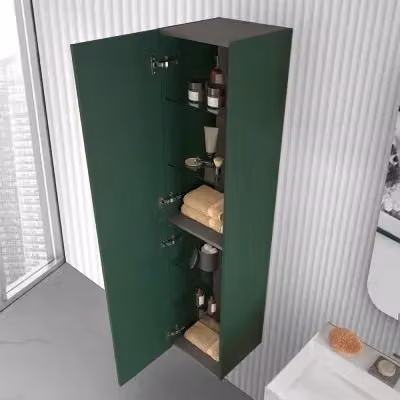 Colonna bagno sospesa Melody verde bosco con ante reversibili e chiusura soft-close Altezza: 160 cm – 2
