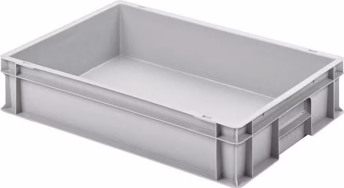 Contenitore impilabile per il trasporto L600xL400xH120 mm senza coperchio PP grigio chiaro maniglie chiuse