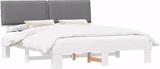 Letto matrimoniale | Letto per adulti | Letto con Testiera Rivestita Grigio chiaro 180 x 200 cm