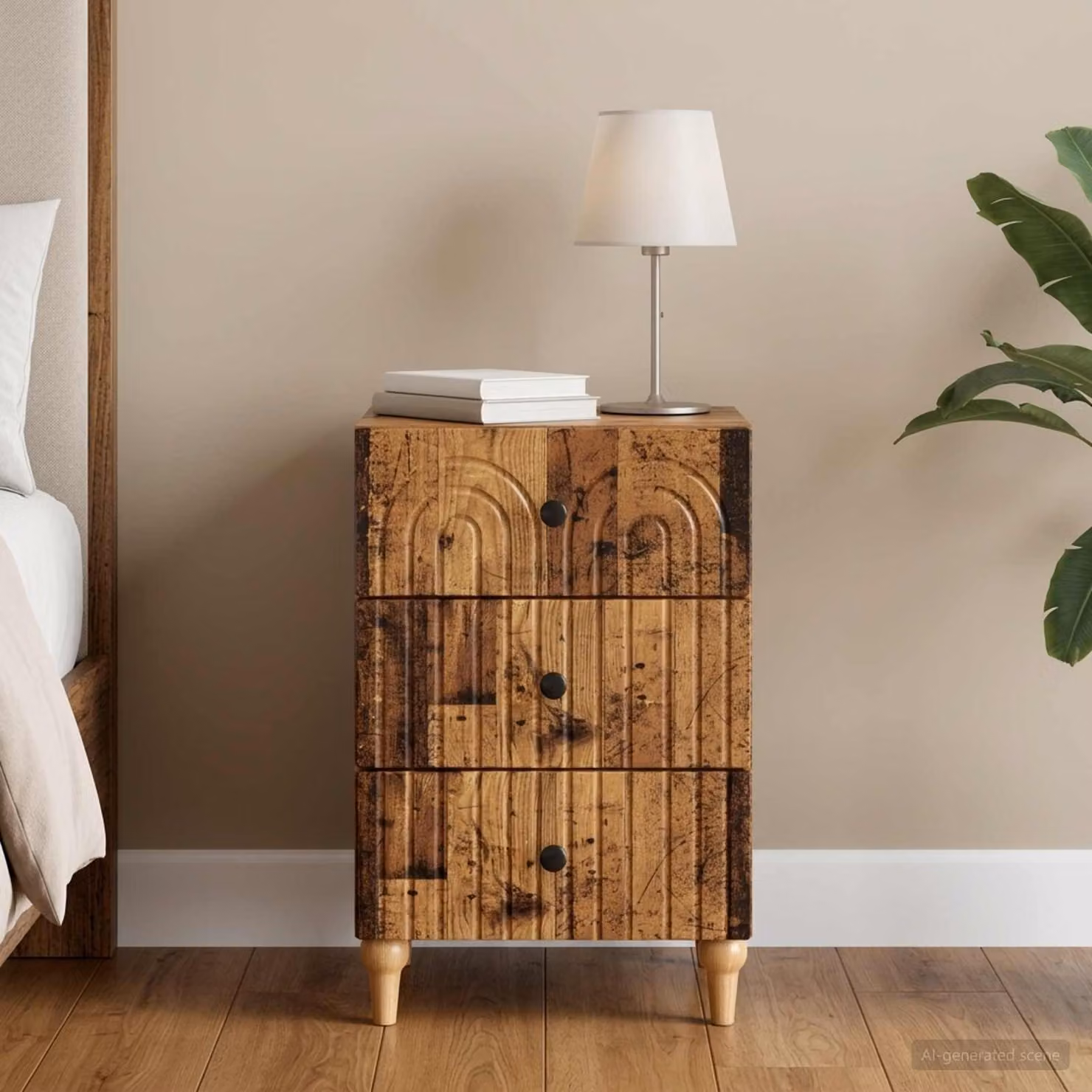 Armadio da Notte vidaXL in Legno Antico Marrone L: 43 cm, P: 41 cm, H: 66,5 cm