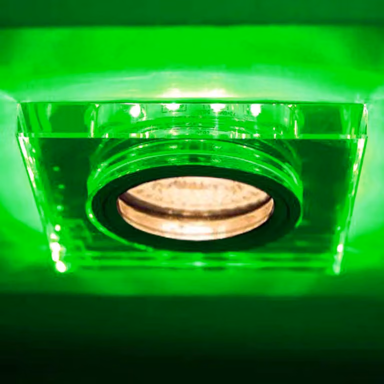 Faretto da incasso in vetro con LED decorativi verdi SOREN