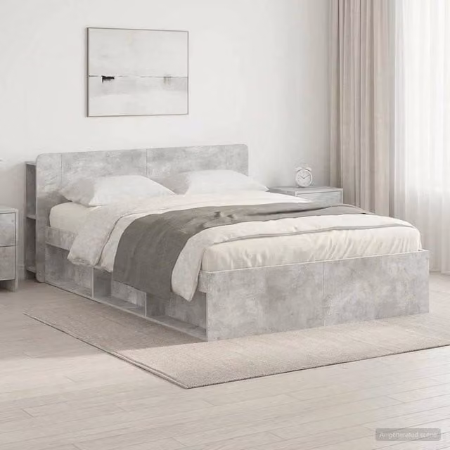 Telaio del letto con storage Grigio Cemento 140 x 200 cm 3433385