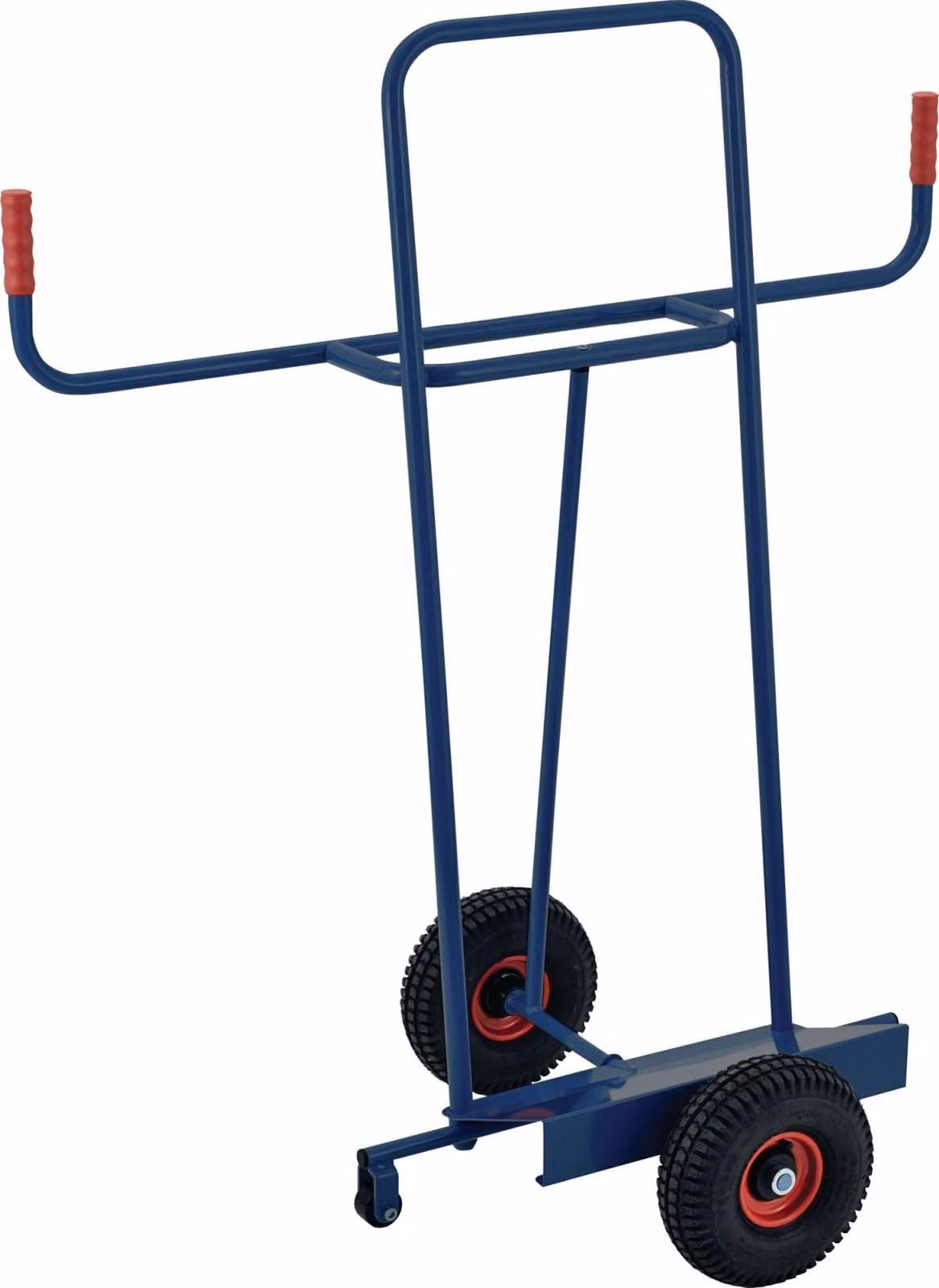 Carrello trasportatore, capacità di carico 350 kg, altezza 1440 mm, superficie di appoggio L500 x B200 mm, pneumatici in gomma, colore blu zaffiro, RAL 5003