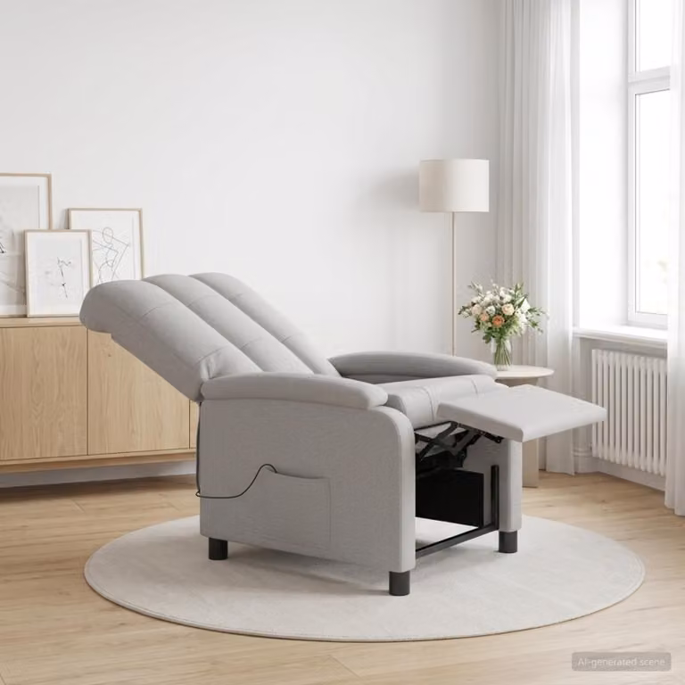 Poltrona Massaggiante Relax vidaXL Grigio con Braccioli e Design Moderno