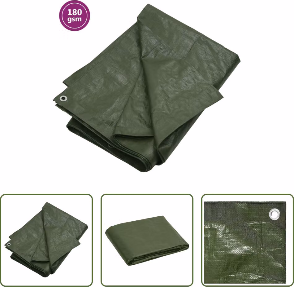 The Living Store Telone 180 g/m² 4x4 m Verde HDPE