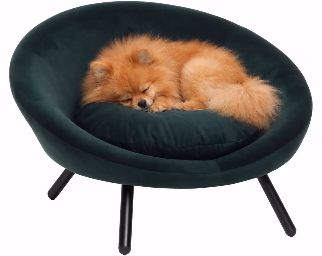 Divano per cani Flamingo Dolco rotondo verde, dimensioni: 54 x 50 x 40 cm