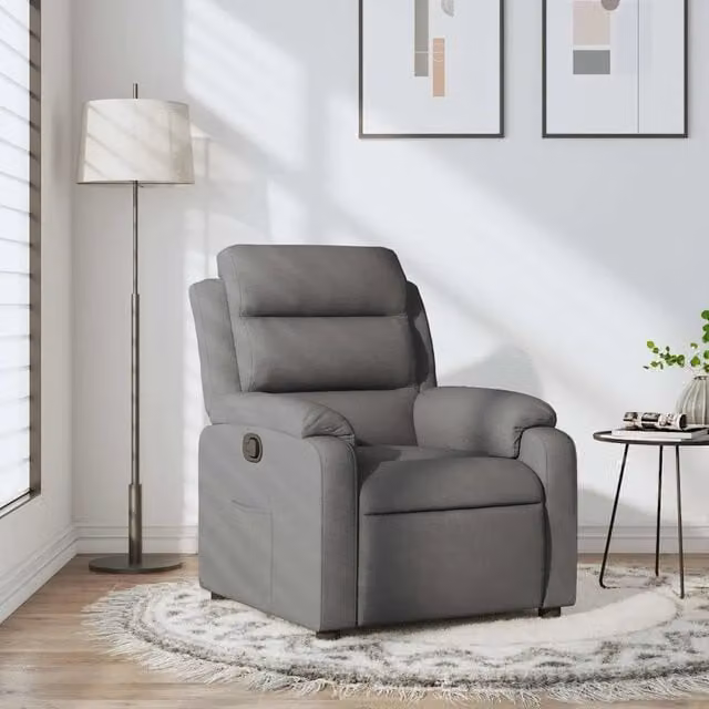 Divano Sedia-Poltrona Reclinabile in Tessuto Grigio Scuro 581127