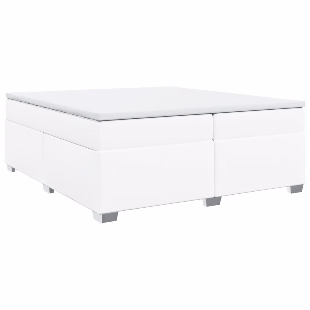 Giroletto a Molle con Materasso Bianco 200x200cm in Pelle finta