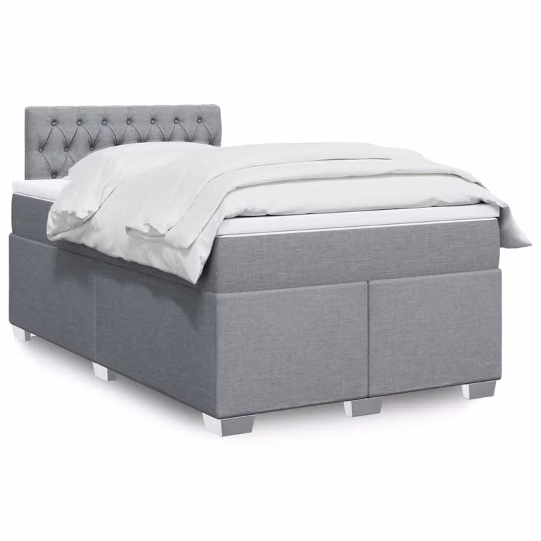 Maison Exclusive - Letto boxspring con materasso Grigio chiaro 120x200 cm Tessuto